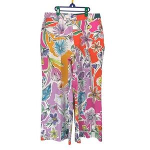 Gorman Wide Leg Pants AU 16 US 12 Organic Cotton Floral Mushroom Groovy Hippie